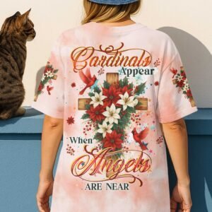 Cardinals Appear When Angels Are Near All Over Print T-Shirt