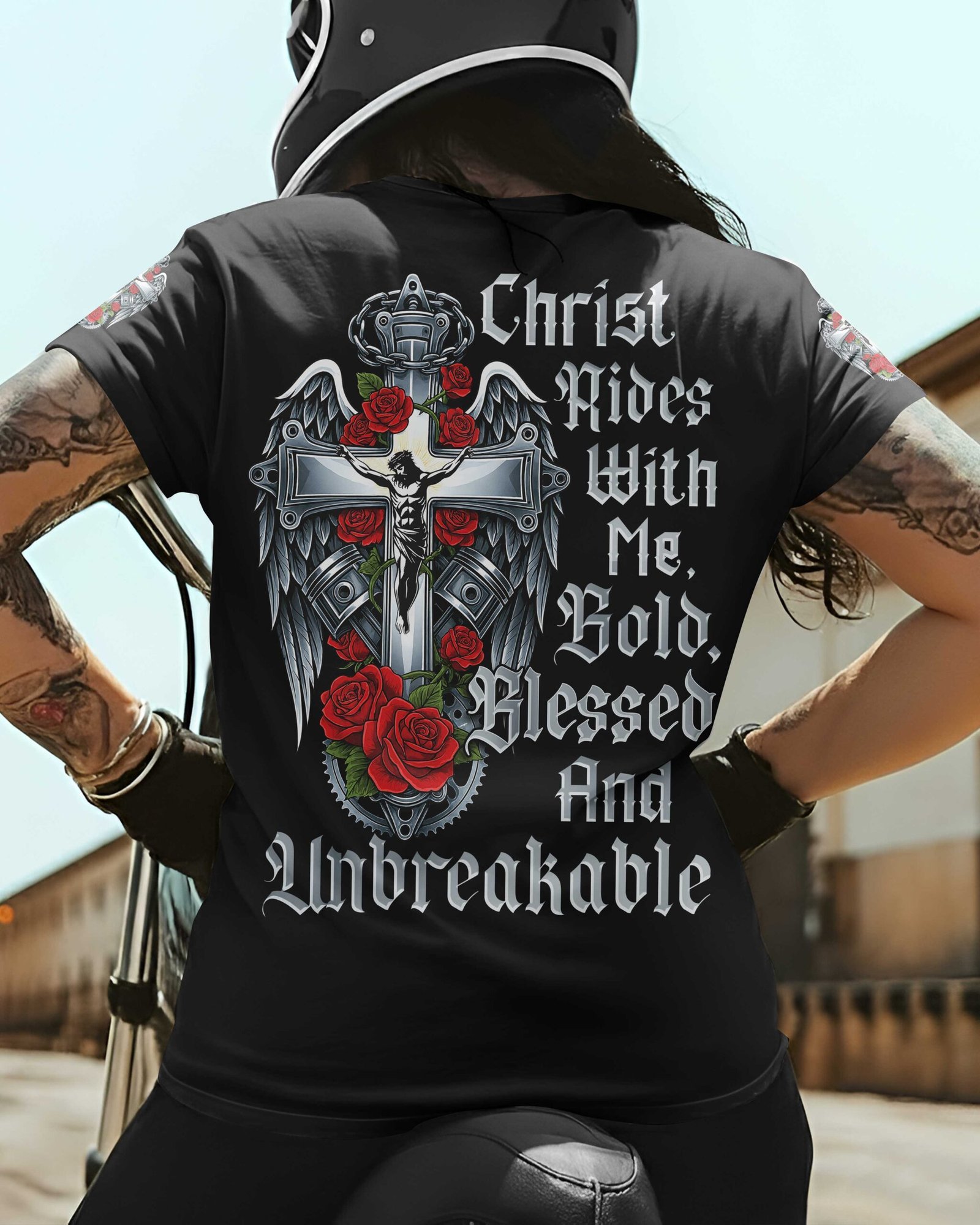 Christ Rides With Me T-Shirt - Image 5