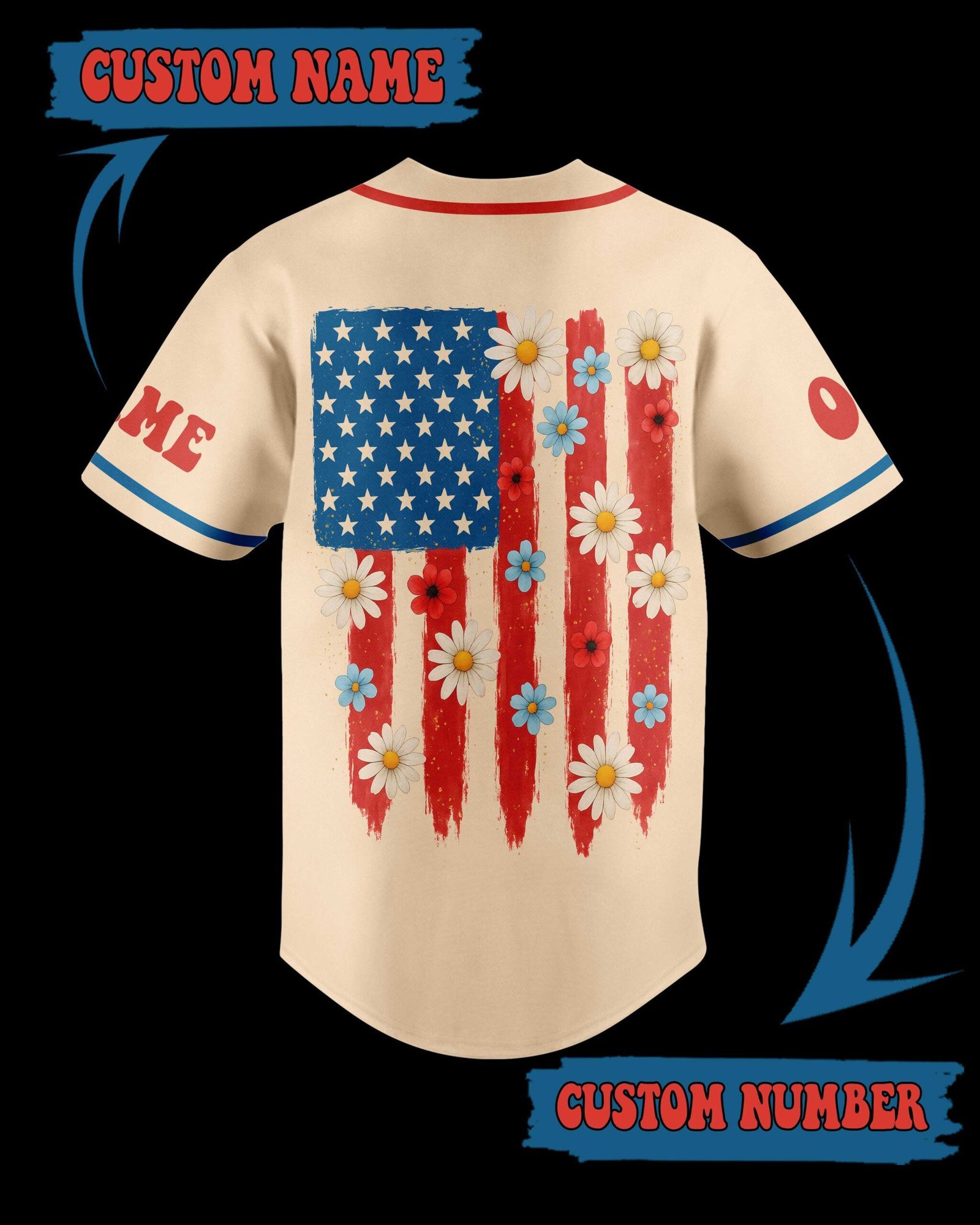 One Nation Under God All Over Print Custom Jersey - Image 6